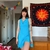 vestido azul vintage (brechó)