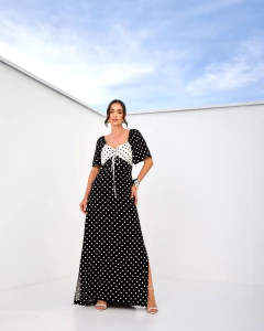 VESTIDO ABERTURA LATERAL MANGA GODÊ