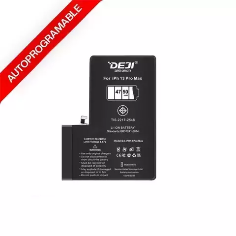 BATERÍA DEJI IPHONE 13 PRO MAX AUTOPROGRAMABLES CAPACIDAD EXTENDIDA PREMIUM - comprar online
