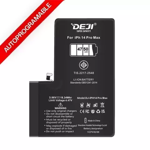 BATERÍA DEJI IPHONE 14 PRO MAX AUTOPROGRAMABLES CAPACIDAD EXTENDIDA PREMIUM - comprar online