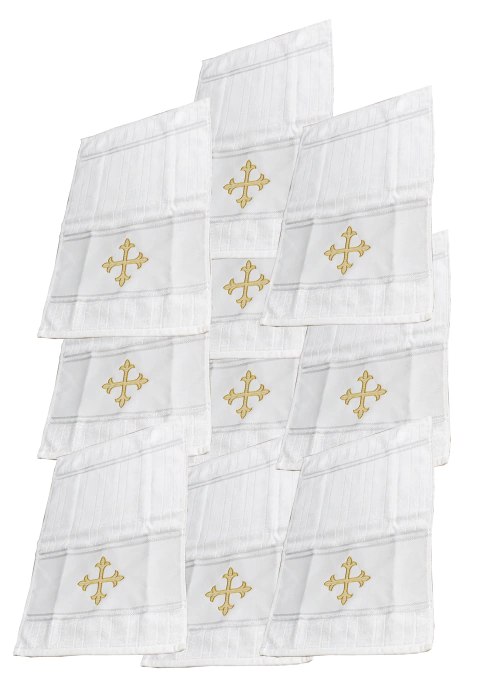 10 Peças Manustérgio Toalha para Alfaias de Altar Bordado Cruz Ref. C4001