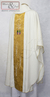 Casula Sacerdotal com Galão Fixo Tecido Litúrgico Bordado Cruz Uva e Trigo - Marly & José Vestes Litúrgicas