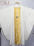 Casula Sacerdotal com Galão Fixo Tecido Litúrgico Bordado Cruz Uva e Trigo
