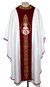 Casula Sacerdotal com Galão Escapulário Bordado Jesus Eucarístico e Mariano
