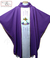 Casula Sacerdotal com Galão Bordado Cruz Pão e Vinho