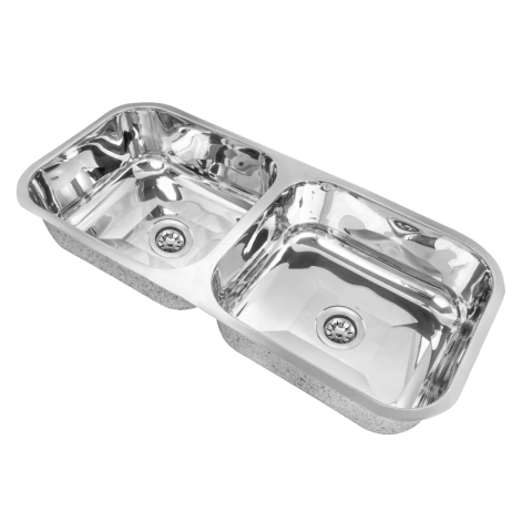 Modelo 382 Cuba Dupla Escovada Aço Inox 304 - 82x34x17cm - loja online