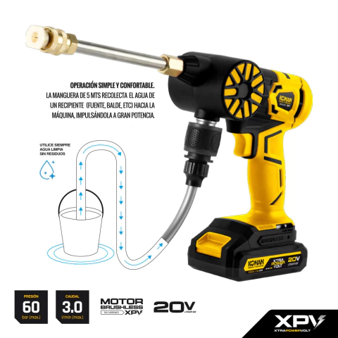 Hidrolavadora a Batería 20V Brushless