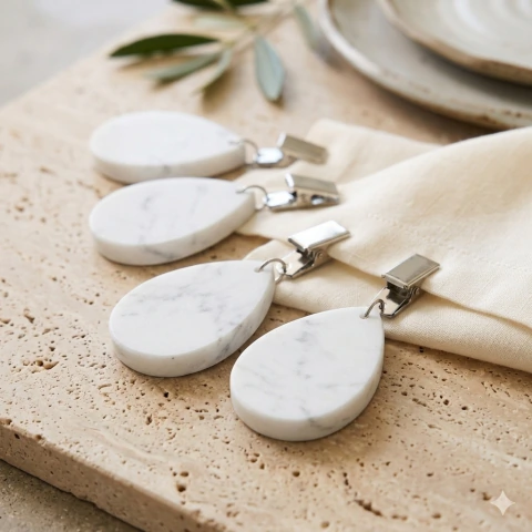 Pesas para Mantel de Mármol Blanco (Set x 4)