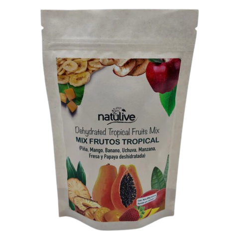Mix frutos tropicales Deshidratados (Piña, mango, banano, fresa, coco, uchuva, manzana, pera, papaya) 100g - comprar en línea