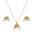 Conjunto Feminino Nó Duplo Zircônia Ouro