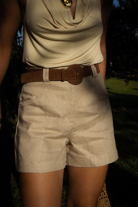 Cinto Lorena Suede Marrom - comprar online