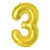 Balão Metalizado Numero 3 - Dourado