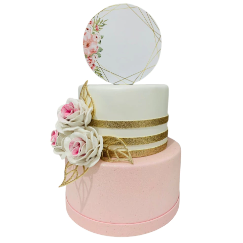BOLO FAKE FLORAL ROSA - comprar online