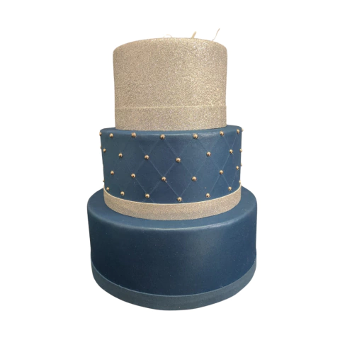 BOLO FAKE AZUL COM PRATA CAPTONÊ 3 ANDARES - comprar online