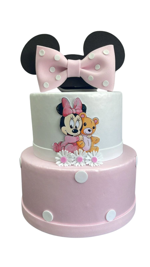 BOLO FAKE MINNIE LAÇO BABY ROSA - comprar online