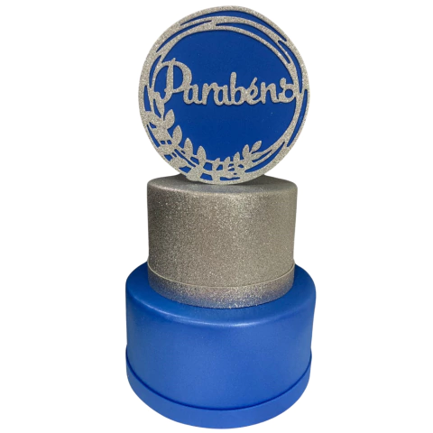 BOLO FAKE AZUL COM PRATA - comprar online