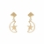 Brinco infantil ouro amarelo 18k Lua e Estrela