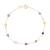 Pulseira infantil ouro amarelo 18k Coracao Colorido