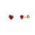 Brinco baby ouro amarelo 18k Coracao Vermelho