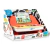Piano infantil de madeira colorido com teclas multicoloridas e suporte para partituras com ilustração animada da Marca Hape. Piano Magic Touch.