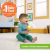Lanterna infantil do Solzinho Bright Starts com design colorido e sorriso amigável, com partes em amarelo, laranja e azul, contendo elementos decorativos de animais e bolinhas coloridas no interior