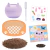 Kit Plant-A-Pet Bunny Plantação Coelhinho da Faber-Castell com vaso lilás em formato de coelho e plantas verdes crescendo