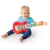 Guitarra infantil Magic Touch da Hape com corpo vermelho e braço de madeira clara decorado com ilustrações coloridas de animais