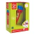 Microfone infantil educativo Mighty Echo da Hape em vermelho, azul e madeira clara

