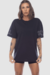 Camiseta Over Esportiva de Malha - Preto