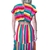 vestido colorido manga - loja online
