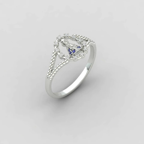 Anel Nossa Senhora Aparecida Oval em Prata 925 com Zircônia - comprar online