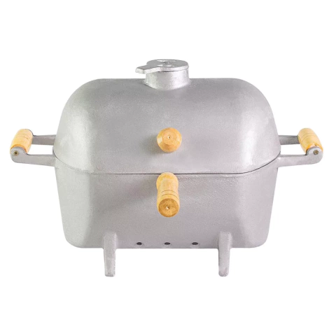 Churrasqueira A Bafo Alumínio Fundido Redonda Pequena