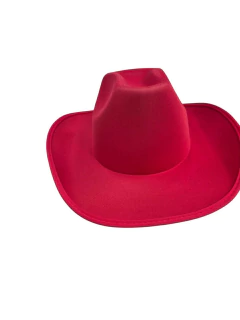 A CHAPEU JUN COWBOY VERMELHO C/CORDÃO