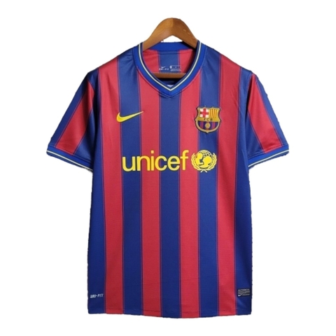 Camisa Retrô Barcelona I 09/10 - Masculina Nike - Vermelha e azul