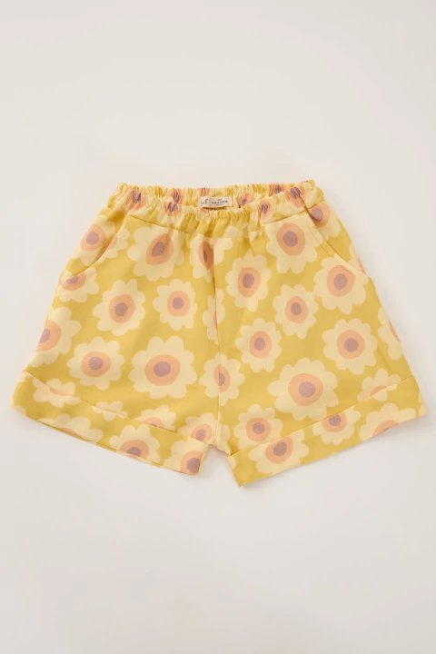 SHORT MARGARIDAS AMARELO