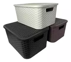 Caja organizadora chica símil ratán