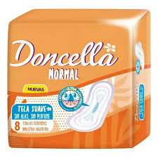 DONCELLA TOALLAS FEMENINAS NORMAL X8 SIN ALAS SIN PERFUME
