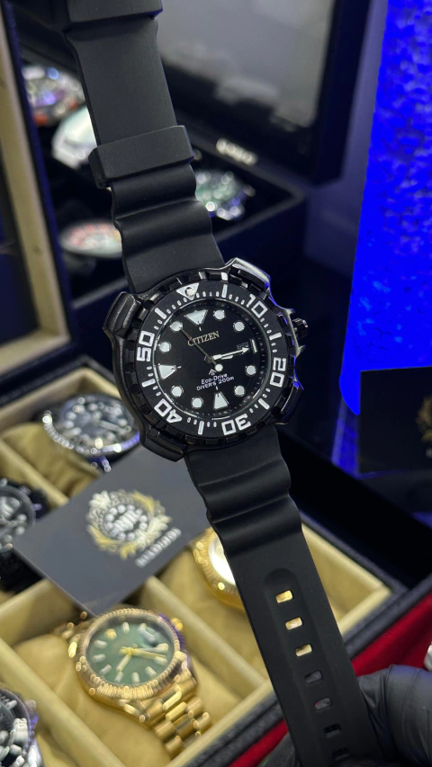 CITIZEN AQUALAND NEW TUNA PRETO 46MM - A PROVA D'ÁGUA ATÉ 10 METROS