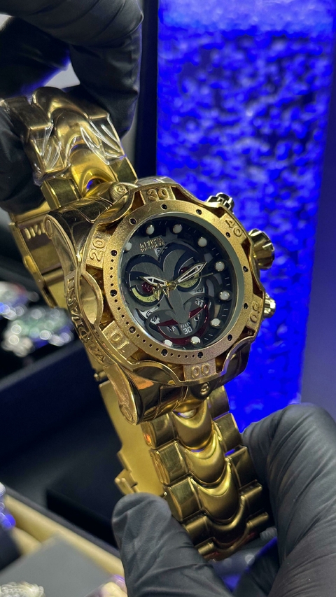INVICTA JOKER EXCURSION DOURADO 52MM - A PROVA D'ÁGUA ATÉ 10 METROS