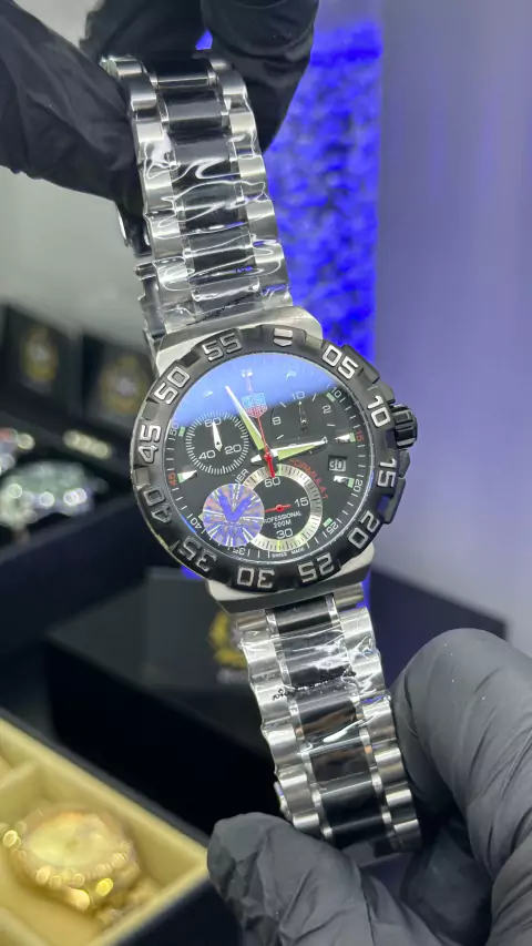 TAG H. FÓRMULA 1 PRETO PREMIUM CALIBRE 16 45MM - A PROVA DÁGUA 10ATM