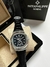 PATEK PH. NAUTILUS COURO FASES DA LUA PREMIUM ATM. PRETO-PRATA FUNDO PRETO 41MM - comprar online