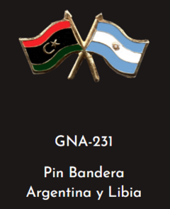 GNA 231 - PIN BANDERA ARGENTINA Y LIBIA