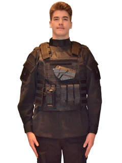 CHALECO TACTICO MOLLE NEGRO FUERZA MILITAR - comprar online