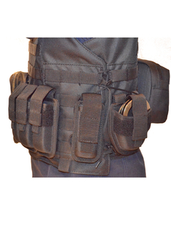 Imagen de CHALECO TACTICO MOLLE NEGRO FUERZA MILITAR