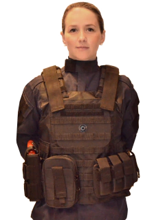 CHALECO TACTICO MOLLE NEGRO FUERZA MILITAR