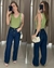 Calça Jeans Wide Leg Escura - 0023