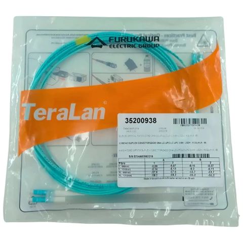 Cordão Óptico Duplex Lightera LC/UPC OM4 LSZH 3m - Aqua (Furukawa) - comprar online