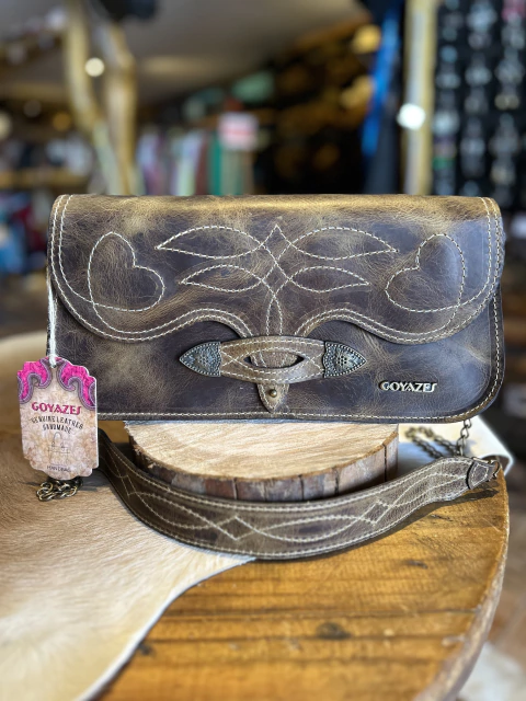 Bolsa Goyazes Couro Dallas Ocre B25093 - comprar online