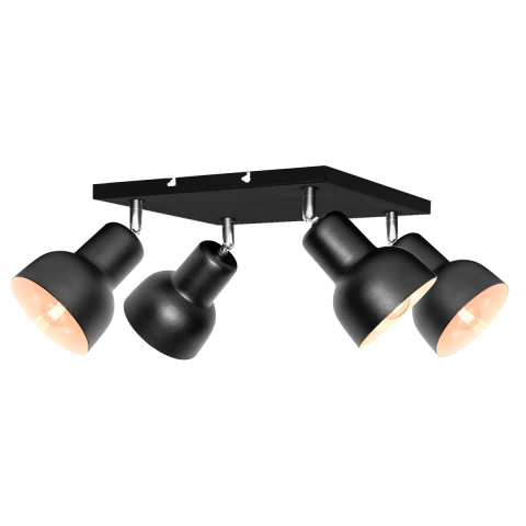 LAMPARA PLAFON CUADRADO BELL 4 LUCES SPOT MOVIL LED E27 - comprar online