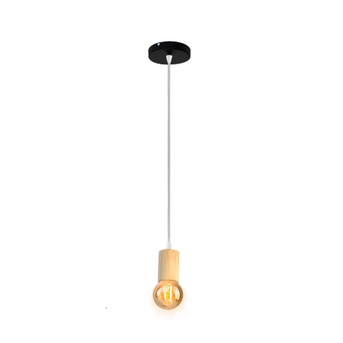 LAMPARA COLGANTE SPOT MADERA 1 LUZ E27 LED NORDICA - comprar online